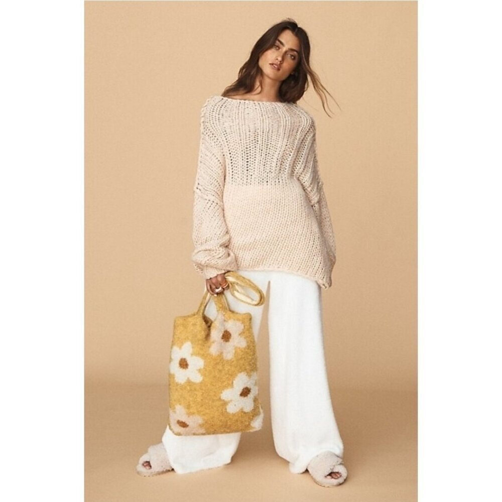 Free People Be There All Over Knit Oversized Comfy Sweater Small